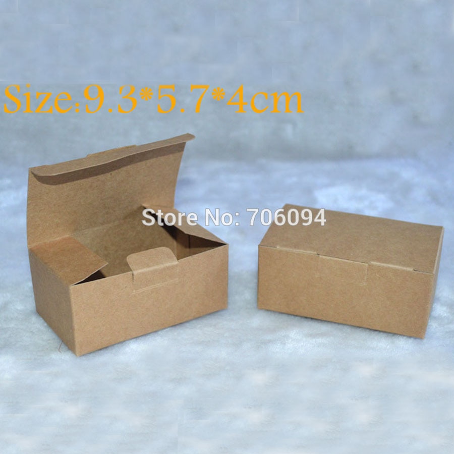 9.3*5.7*4 cm, 100 개/몫, 무료 배송 jewerly 크래프트 종이 상자 브라운 크래프트 수제 선물 상자, 사용자 정의 상자 로고 크래프트 종이 상자